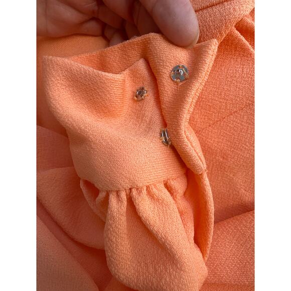 VTG Orange Sherbet Maxi Dress + Puff Sleeve Tie Jacket size 6 - Picture 12 of 12